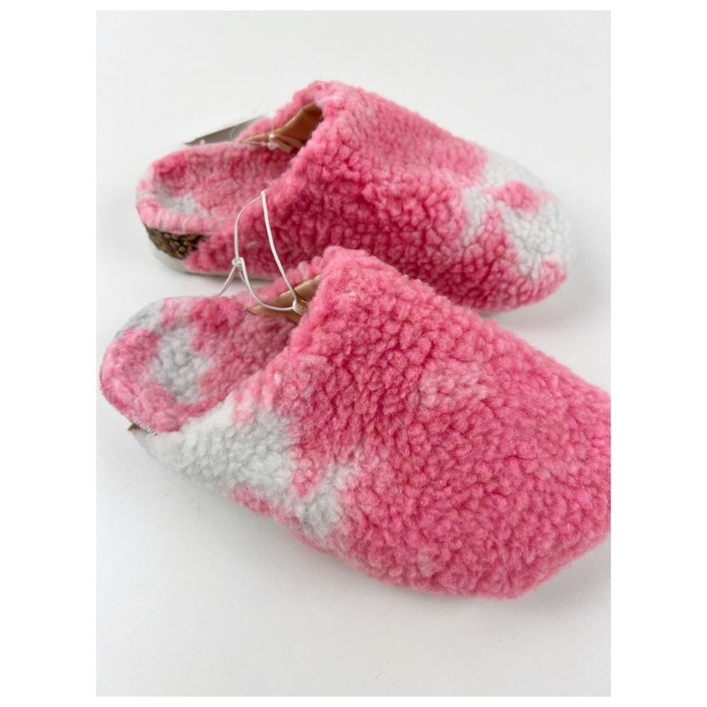 Olivia Miller Girl Faux Sherpa Slipper Slip-on Pink Cow Size 12
